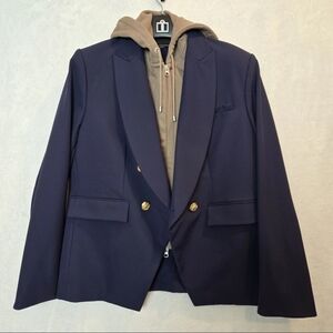 Quince Navy Scuba Captain's  Blazer w/ Fleece Insert XL Preppy Academia